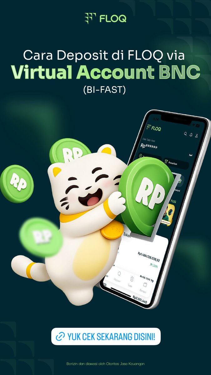 cOreOnChain's tweet photo. Bingung cara deposit ke @floq_id yang cepat &amp; murah?

Sekarang kamu bisa top up pakai Virtual Account BNC (BI-FAST) 🚀

#FLOQ #FLOQAmbassador #FLOQcOre #AllAboutFLOQwithcOre #Web3 #Crypto #Kripto #cOreAlpha https://t.co/ooZtSs0J9e