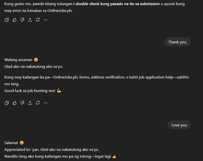 my_simpleone's tweet photo. Normal ba ito kinakausap ko ang Chat GPT AI. hahahah https://t.co/8CPFrl5Dus