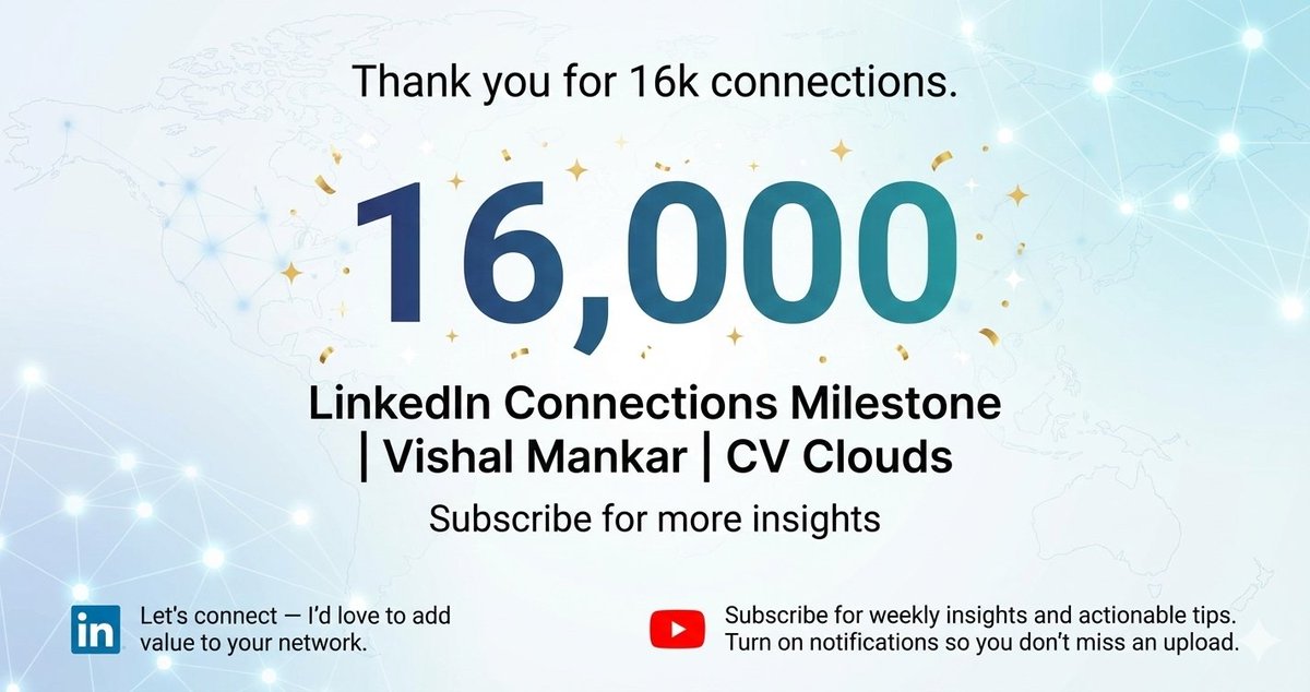 CV_Clouds_'s tweet photo. 🚀I’ve just hit 𝟏𝟔,𝟎𝟎𝟎 𝐂𝐨𝐧𝐧𝐞𝐜𝐭𝐢𝐨𝐧𝐬 𝐨𝐧 𝐋𝐢𝐧𝐤𝐞𝐝𝐈𝐧💙

A heartfelt thank you to everyone who connected, engaged, and supported along the way. If we’re not connected yet, let’s #𝐜𝐨𝐧𝐧𝐞𝐜𝐭 and grow together!🤝

 #LinkedInMilestone #YouTube #CVClouds https://t.co/I57zYW0Pn5
