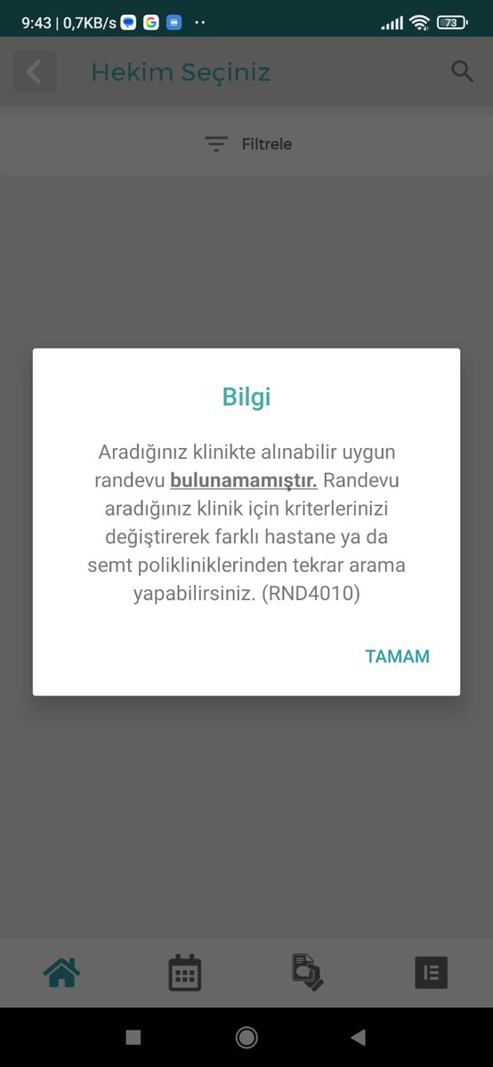 mertugrulyasar's tweet photo. Merhabalar irtibata geçtiğiniz için teşekürler ama biz mecburiyetten acile gidiyoruz. Bizde isteriz polikliniğe gidelim fakat. Biz merkezde randevu bulamıyoruz aldığım ekran görüntüsü 15 gün lük aram sonucudur. Şanslıysak ilçelerde bulabiliriz oda 50 km. Bu arama çocuk dahiliye. https://t.co/tPUpENoVCO