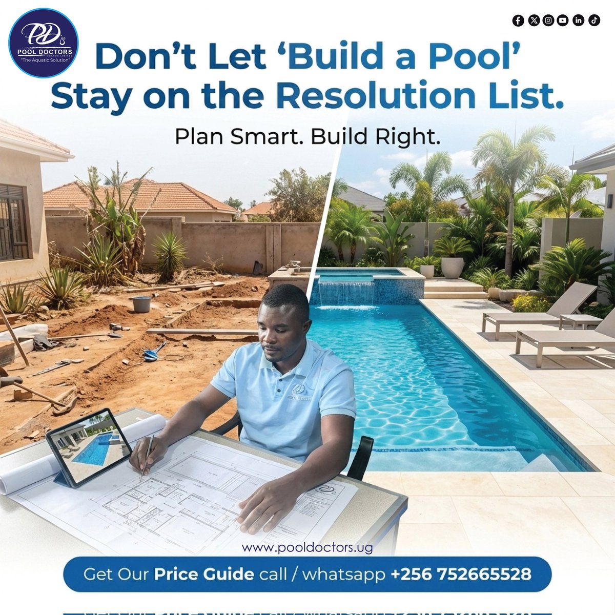 pooldoctors_25's tweet photo. βBuild a Poolβ shouldnβt stay on the resolution list.
2025 is the year to start.
Plan smart. Build right.
π Download our price guide and take the first step.
β PoolDoctors Uganda Limited
#PoolDoctorsUganda
#UgandaBusiness
#KampalaLife
#UgandaHomes
#BuiltInUganda https://t.co/9qGjzVBzIC