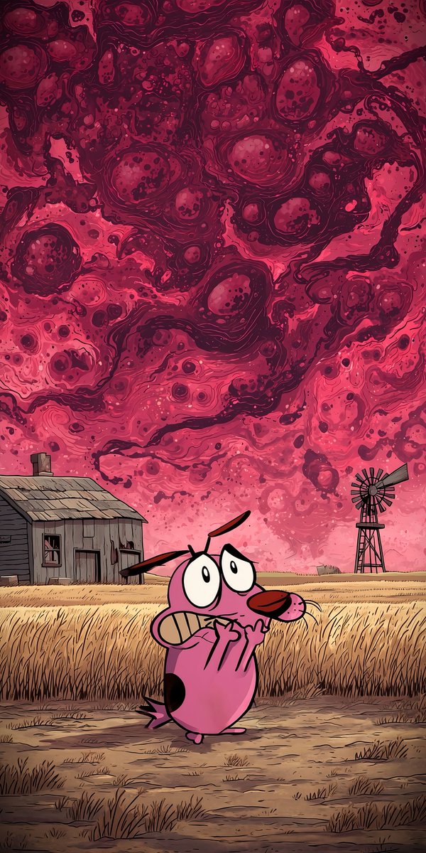 aestheticsguyy's tweet image. 4K Wallpaper | Courage the Cowardly Dog