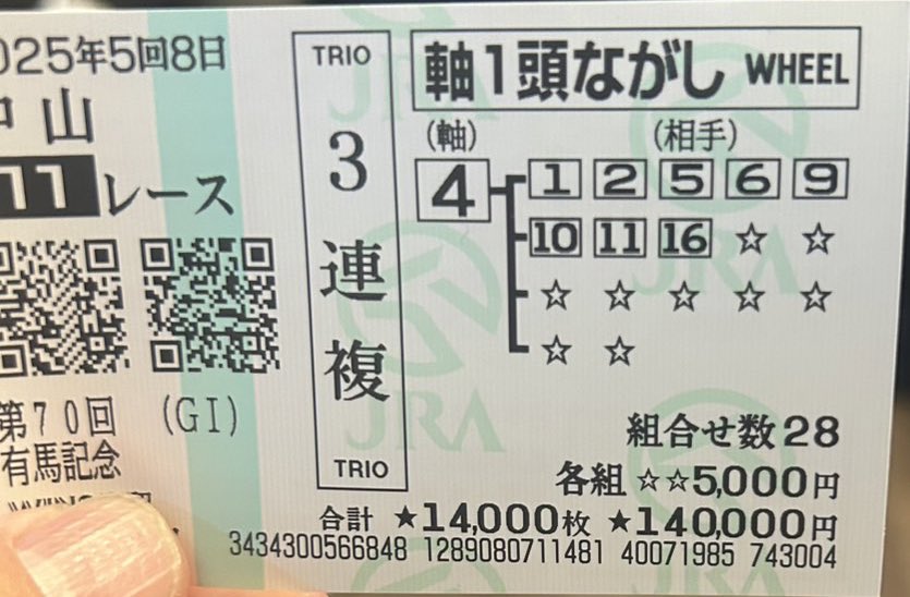 umasukiAkun's tweet photo. 🐴中山11R🐴
🏆有馬記念2025🏆
◎4○5▲6💕1.2.3.9.10.13

結果
4-10-9🐴

昨日LIVEトークで穴馬推奨した10番コスモキュランダ激走！🐙🔥

◎4.ミュージアムマイル1着🐴🥇🥇🥇

有馬記念を僕の予想、LIVEトーク聞いて的中された皆様本当におめでとうございます🐴🎯🎯🎯

#有馬記念
#ウマタイムA君 https://t.co/qyqfN4DFGw