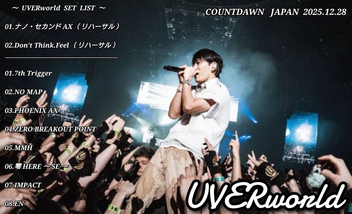 UVERworldセット UVERworld、過去のレア曲だらけのセットリストでライブツアー開催