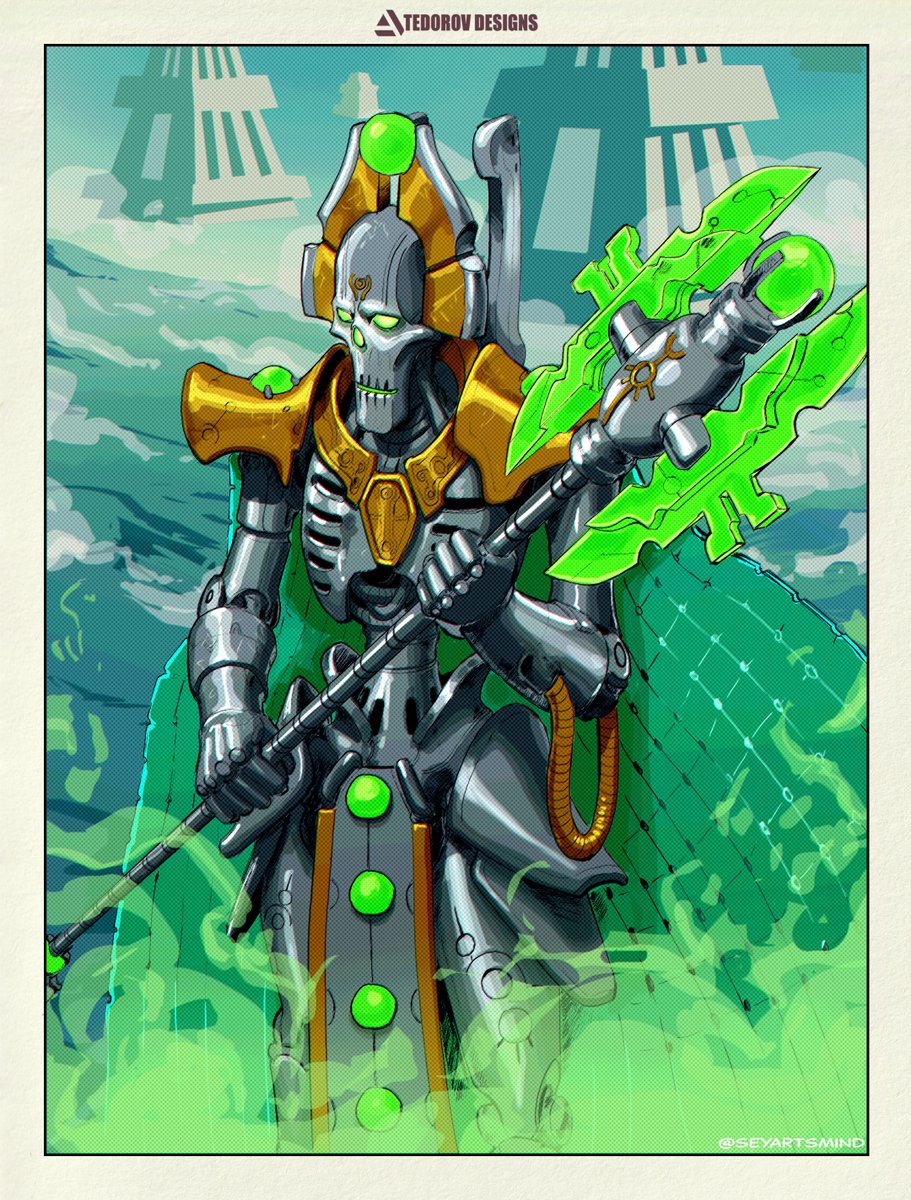 WIKI-Imotekh, also known as Imotekh the Stormlord or simply the Stormlord, is the phaeron of the Sautekh Dynasty and perhaps the strongest and most accomplished Necron Overlord in the galaxy at the end of the 41st Millennium #art #warhammer #comic