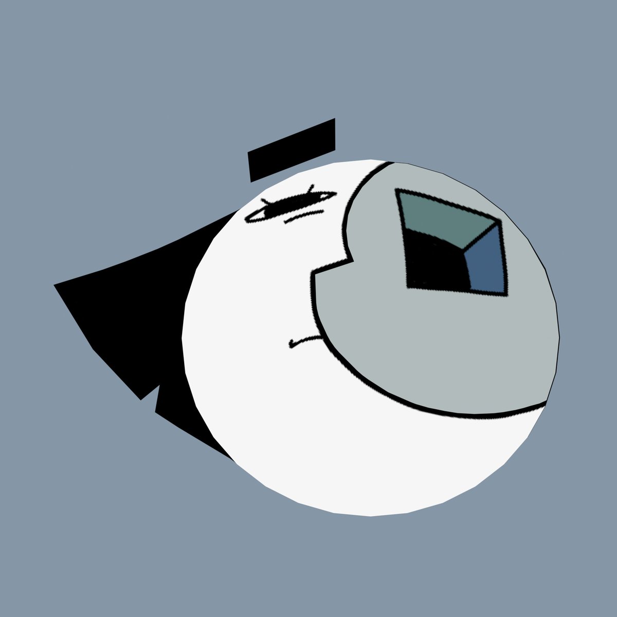 reteptionist's tweet image. Flat Moony 

(Character: Moony from the ENA series) 
#ENA #Moony #3D