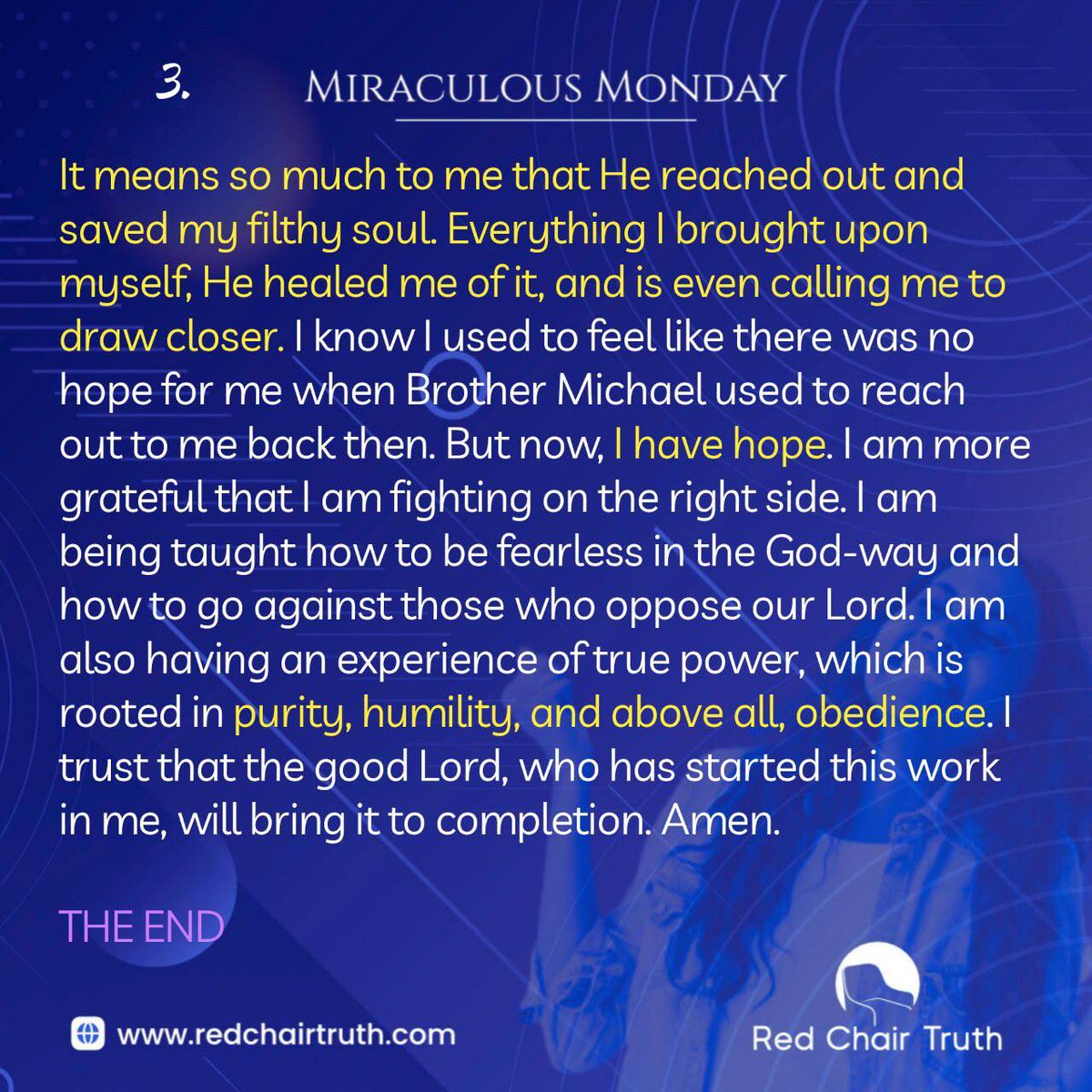 redchairtruth1's tweet image. ✨Sis E’s testimony has taught us so much already, yet there’s still one more powerful lesson ahead. Don’t miss the final part on Red Chair Truth's Miraculous Monday.

#RedChairTruth #MiraculousMonday #GLHtestimonies #Testimony #Itestify #RCT #ItaUdoh