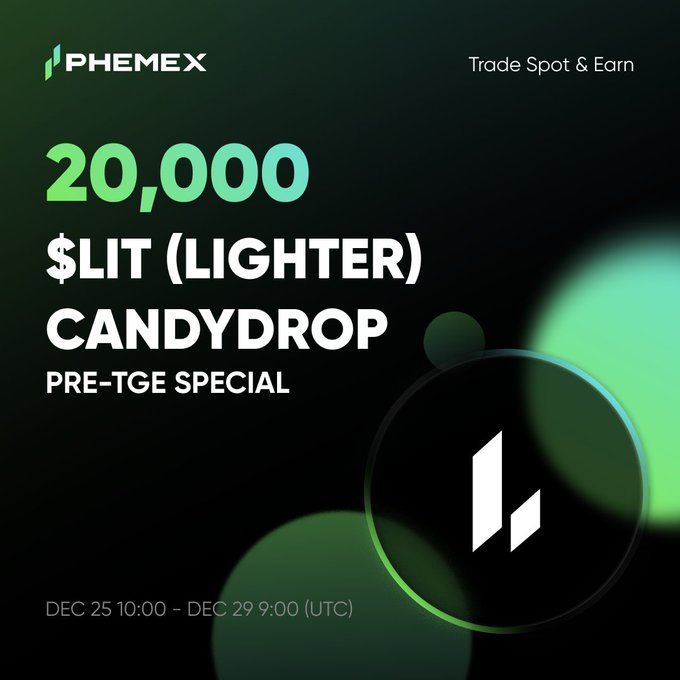 Phemex_official's tweet photo. 🎁 Quiz Time!

Trade on what Spot pairs can you get candies $LIT on #Pheme CandyDrop?

1⃣ Any of Spot pairs
2⃣ $LIT/ $USDT

🤫 Find the answer: https://t.co/i8beqfSjL6

💰 10 lucky winners will share $100 Trading Bonus
⏳ Dec 29, 10:00 UTC https://t.co/gffjlzCiEL