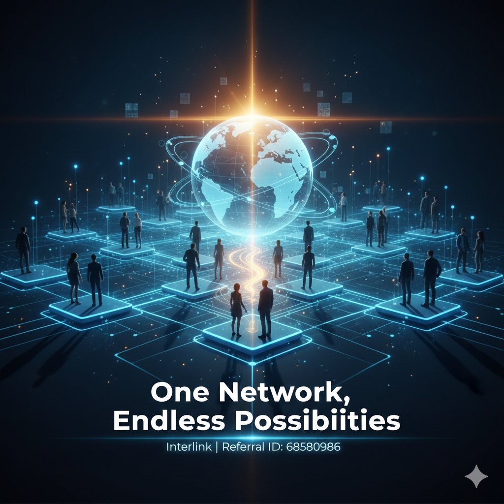 reddy_ram36001's tweet photo. The Interlink Network brings people together to create shared growth through strong connections, collaboration, and innovation. One network, endless possibilities. 🌐✨
#InterlinkNetwork #PowerOfConnection #GrowTogether #NetworkStrength #DigitalGrowth #FutureConnected https://t.co/HN2xlFOLtc