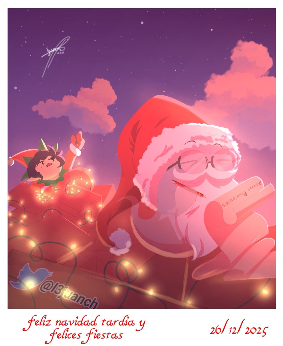 Holaaa buenas noches, hace unos días hice este dibujo, espero que hayan tenido una bonita navidad y que tengan felices fiestas en fin espero les guste el dibujo.
disculpen la inactividad 😅
#Navidad2025 #digitalart #draw
