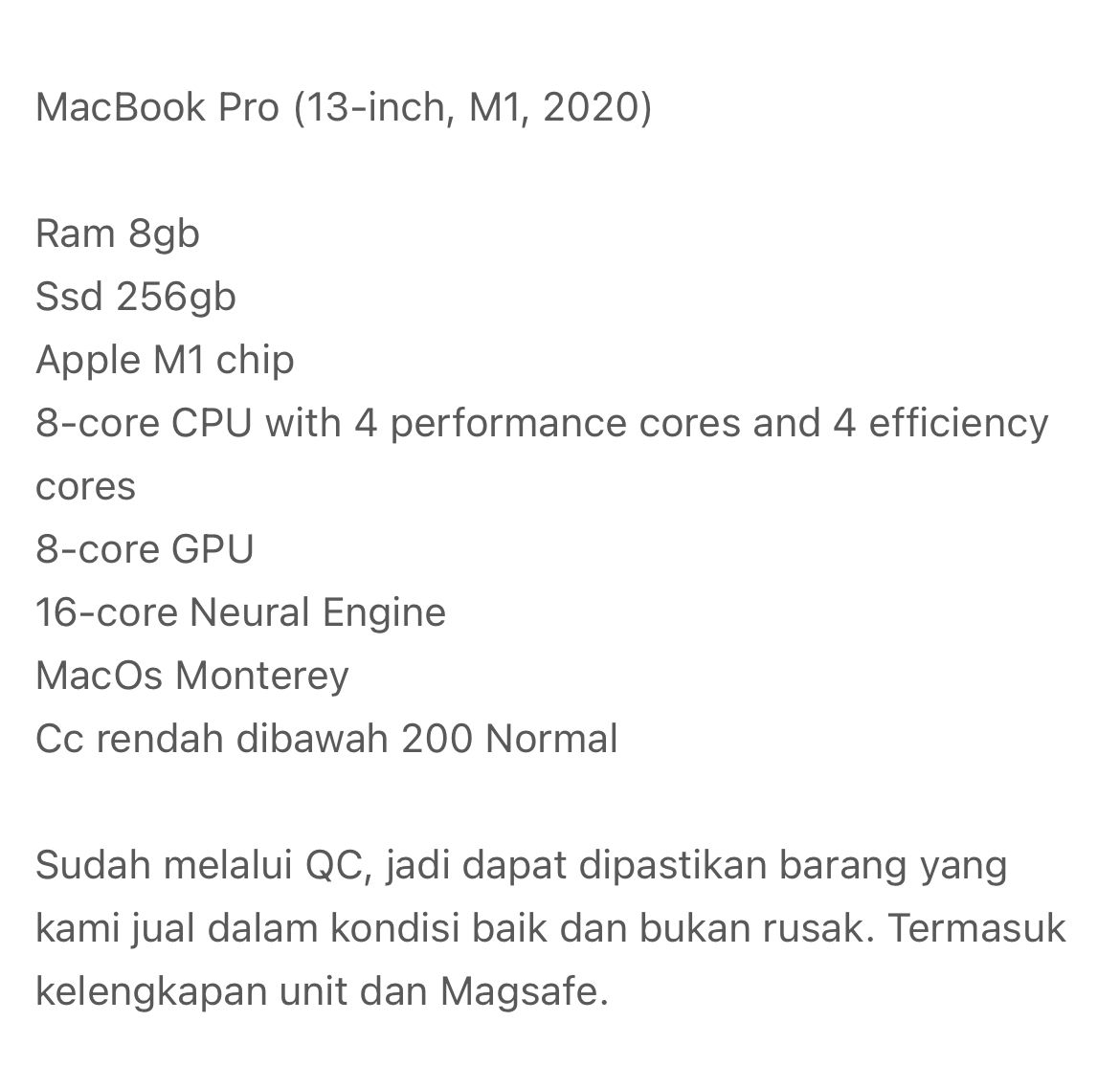 Wts macbook pro

Detail on pic
💸 11.000.000
For more detail &amp; info just dm ya!!

Dom Jakarta, prefer cod tanjung duren cideng dan sekitarr