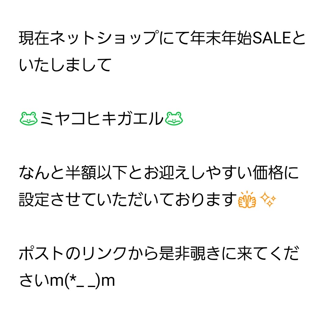 keroronomori's tweet photo. 【拡散希望】
【年末年始大セール】
【プレゼントキャンペーン】
【添付要確認】

https://t.co/Fbo7sQl2YB

写真に載せ忘れましたが当選した場合は着払いとなります🙏💦

#ミヤコヒキガエル
#けろろの森 https://t.co/OKkfsDvpik