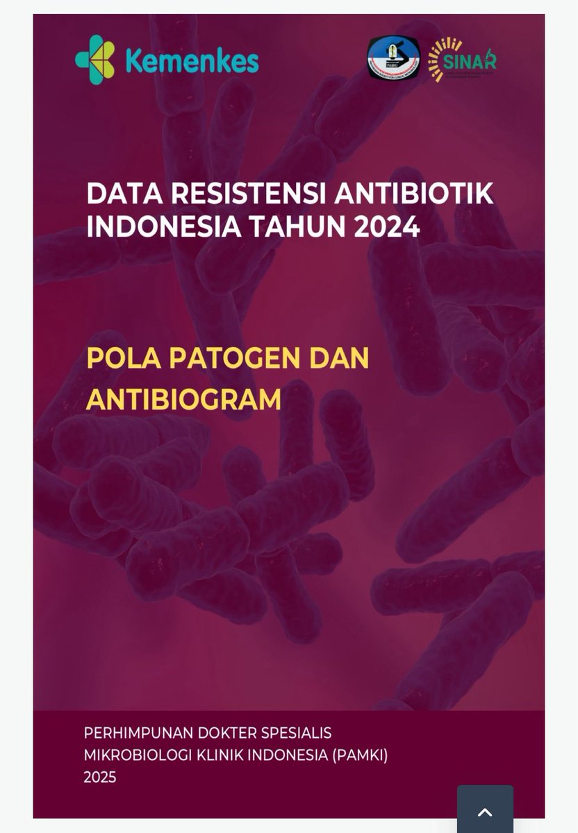 Sedihnya hasil kaya gini uda banyak di Indonesia, Perhimpunan Dokter Spesialis Mikrobiologi Klinik Indonesia (PAMKI) uda keluarin data Resistensi Antibiotik di Indonesia yang terbaru dan dipakai untuk laporan ke WHO juga, kalian bisa download gratis.

sinar.pamki.or.id/2025/11/28/buk…