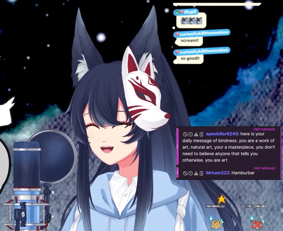 InariReiju's tweet image. ~ Otsu Karaoke! ~

We went on for a bit, but here's the duality of chat lmao
Thanks @Orchible for this, I had such a good laugh🤣

Sankyu raiders @MildraTheMonk, @Blobbyderp, @saerin4RIN, @PhantomOuma, @BrighterMalphon, @Utterneer, curiositykillthenoobiee, @rinb009!!