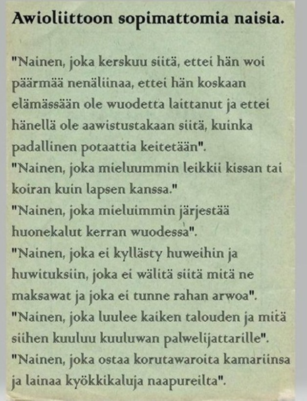 Jos niinkun on awioliitto mielessä...