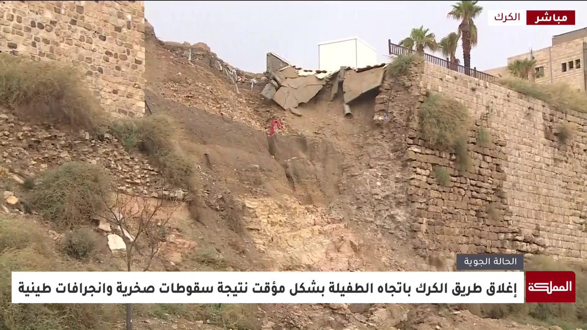 تفاصيل الحالة الجوية في محاظة الكرك مع مراسل المملكة #الأردن 