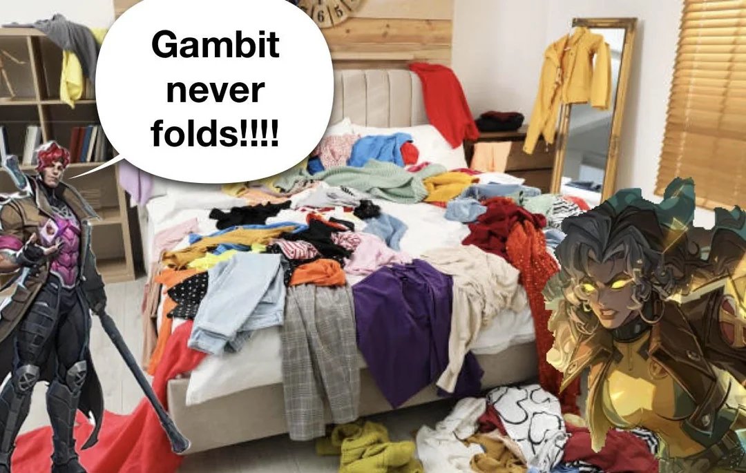 RivalsAssembled's tweet image. GAMBIT NEVER FOLDS !!!

Via/Spac3raid3rs