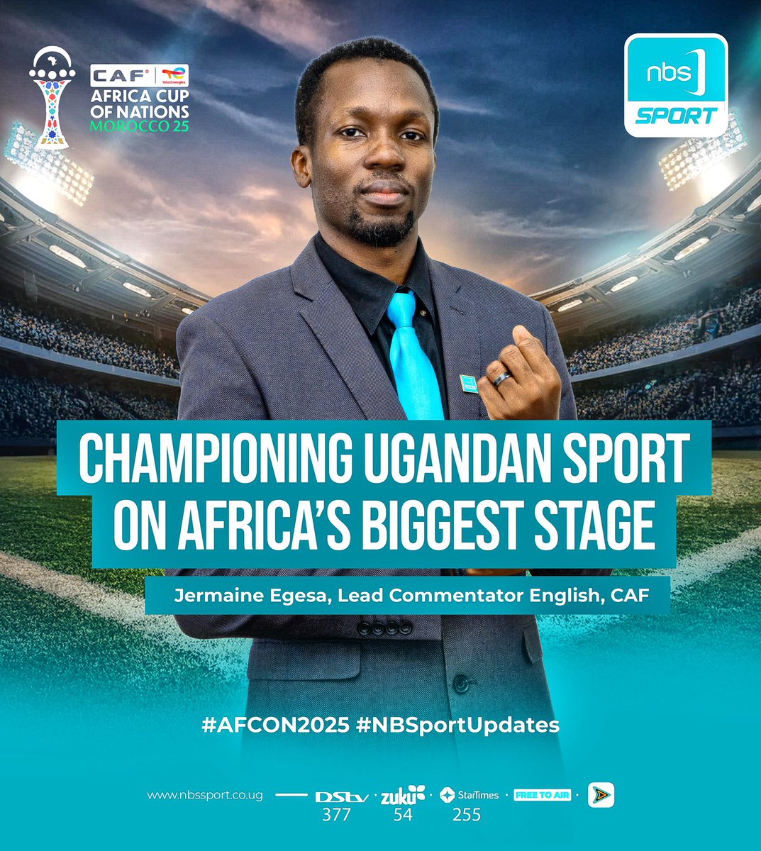 Two Ugandan voices on #AFCON2025, and they are our very own!

<a href="/andrewkabuura/">Andrew Kabuura.</a> in studio. <a href="/jermaine_egesa/">Jermaine Egesa</a> on commentary. 

#ChampioningUgandanSport on Africa’s Biggest Stage!

#NBSportUpdates #TotalEnergiesAFCON2025