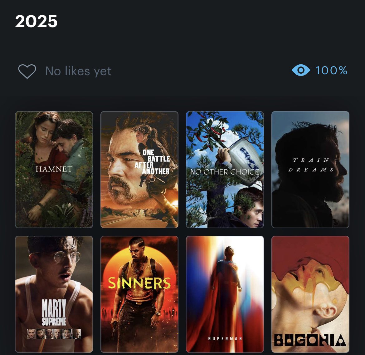 Percnut's tweet image. Top 8 of 2025. its been a great year for movies