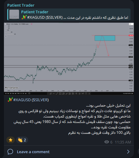 Rezasherlock9's tweet photo. تحلیل 8ماه پیش من روی نقره و نتیجه... https://t.co/Eqdt61qVeF