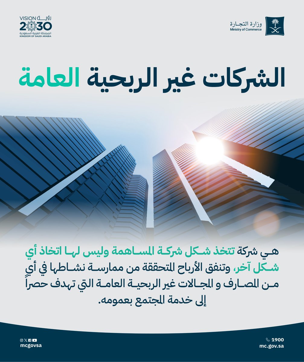 💡| الشركات غير الربحية العامة.