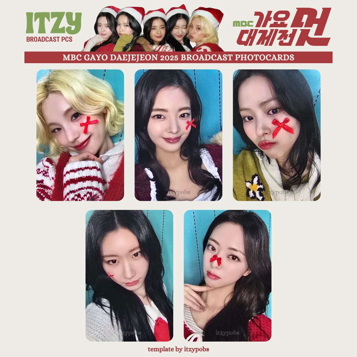 itzy ポスター 当選品 mbc 🎄 ITZY MBC gayo daejejeon 2025 broadcast photocards bcpcs
