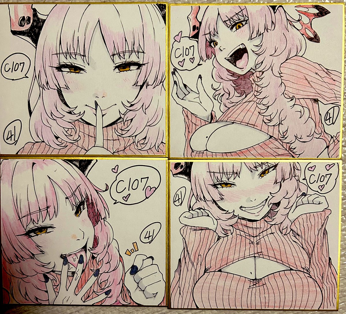 冬コミの色紙を描きました。
色紙なんて描いてもってくの10年ぶりくらいだったりします。
当日は抽選で販売しますわよ。 