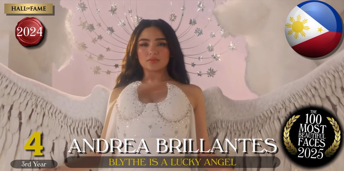 𝐓𝐇𝐈𝐑𝐃 𝐘𝐄𝐀𝐑 𝐎𝐅 𝐓𝐈𝐌𝐄𝐋𝐄𝐒𝐒 𝐁𝐄𝐀𝐔𝐓𝐘 ✨

Andrea Brillantes is officially named 𝐓𝐨𝐩 𝟒 𝐌𝐨𝐬𝐭 𝐁𝐞𝐚𝐮𝐭𝐢𝐟𝐮𝐥 𝐅𝐚𝐜𝐞𝐬 𝐨𝐟 𝟐𝟎𝟐𝟓 by TC Candler, marking her third year on the list. A recognition like this reminds us that beauty is not just about