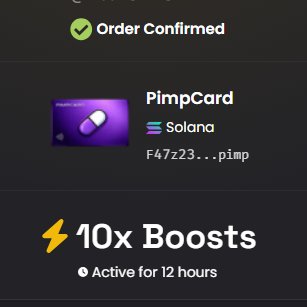 PimpCardFi's tweet image. More boost coming! $PimpCard

Main Runner on @PimpFunApp