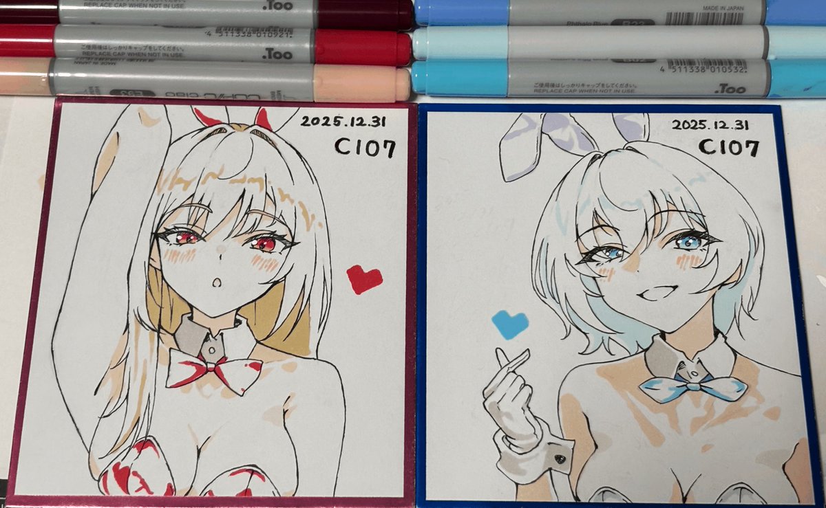 C107に持ってく色紙です✌️ 後ほどサインつけて完成！！！ 頒布の詳細