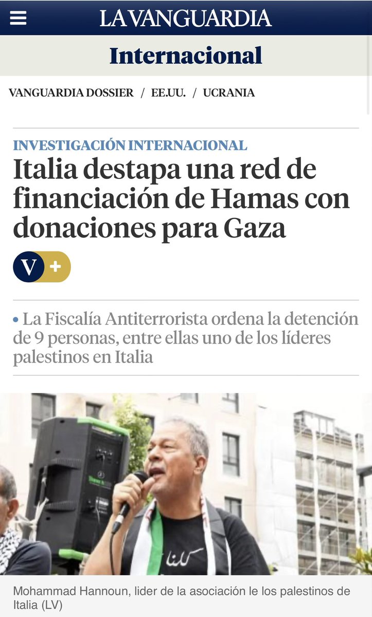 La policía italiana arrestó a nueve operativos por financiar a Hamás.