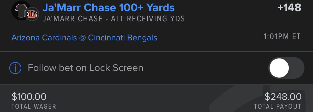 OmniCapper's tweet photo. #NFL WEEK 17 PROP LOCKS ๐ ๐๐
Arizona Cardinals @ Cincinnati Bengals
JaโMarr Chase Anytime Touchdown -150
2 U
JaโMarr Chase 100+ Receiving Yards +148
1 U
JaโMarr Chase OR Chase Brown 2+ Touchdowns +160
1.1 U
Check the last post I retweeted for reason why
BOL ๐
#AZvsCIN #Cardinals #Bengals #NFL #NFLBetting #PropBets #PlayerProps #AnytimeTD #TDScorer #PassingYards #RushingYards #ReceivingYards #QBProps #WRProps #RBProps #FirstTD #LongestTD #AltLines #SameGameParlay #SGP #ParlayBets #BettingPicks #NFLPicks #VegasOdds #LineMovement #SharpMoney #PublicBets #SundayFootball #GameDayBets #BetSmart ๐ฅท