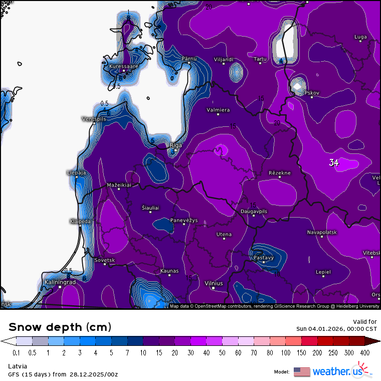Jaunnedēļ atgriezīsies ziemai raksturīgi laika apstākļi, veidosies sniega sega. Nedēļas lielāko daļu sals -10 ... -2 C, vēl aukstāks laiks iespējams 1. janvāra rītā, brīdi pirms siltāka gaisa. Janvāra pirmajās dienās nelieli mīnusi / Kurzemē plusi. Vairāk meteolapa.lv/raksti/3828120…