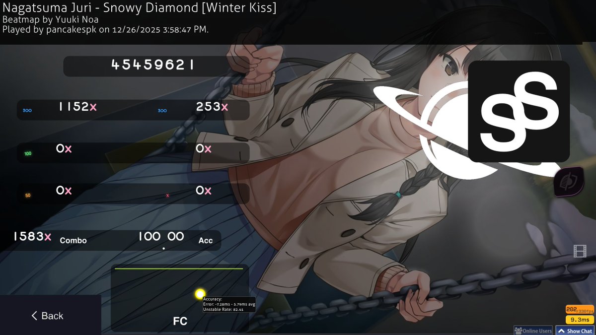 393pp first SS in my top plays since 2022 and it's on a 4min map ahaha