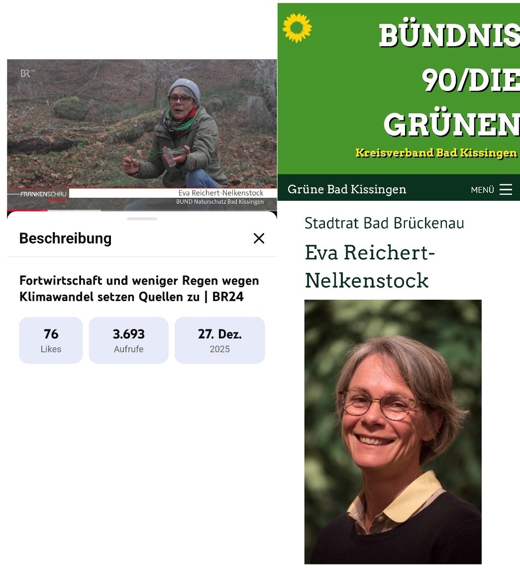 Die von der BR Frankenschau zum Thema Klimawandel und Forstwirtschaft interviewte BUND Vertreterin sitzt für die Grünen im Stadtrat Bad Brückenau. #OerrBlog