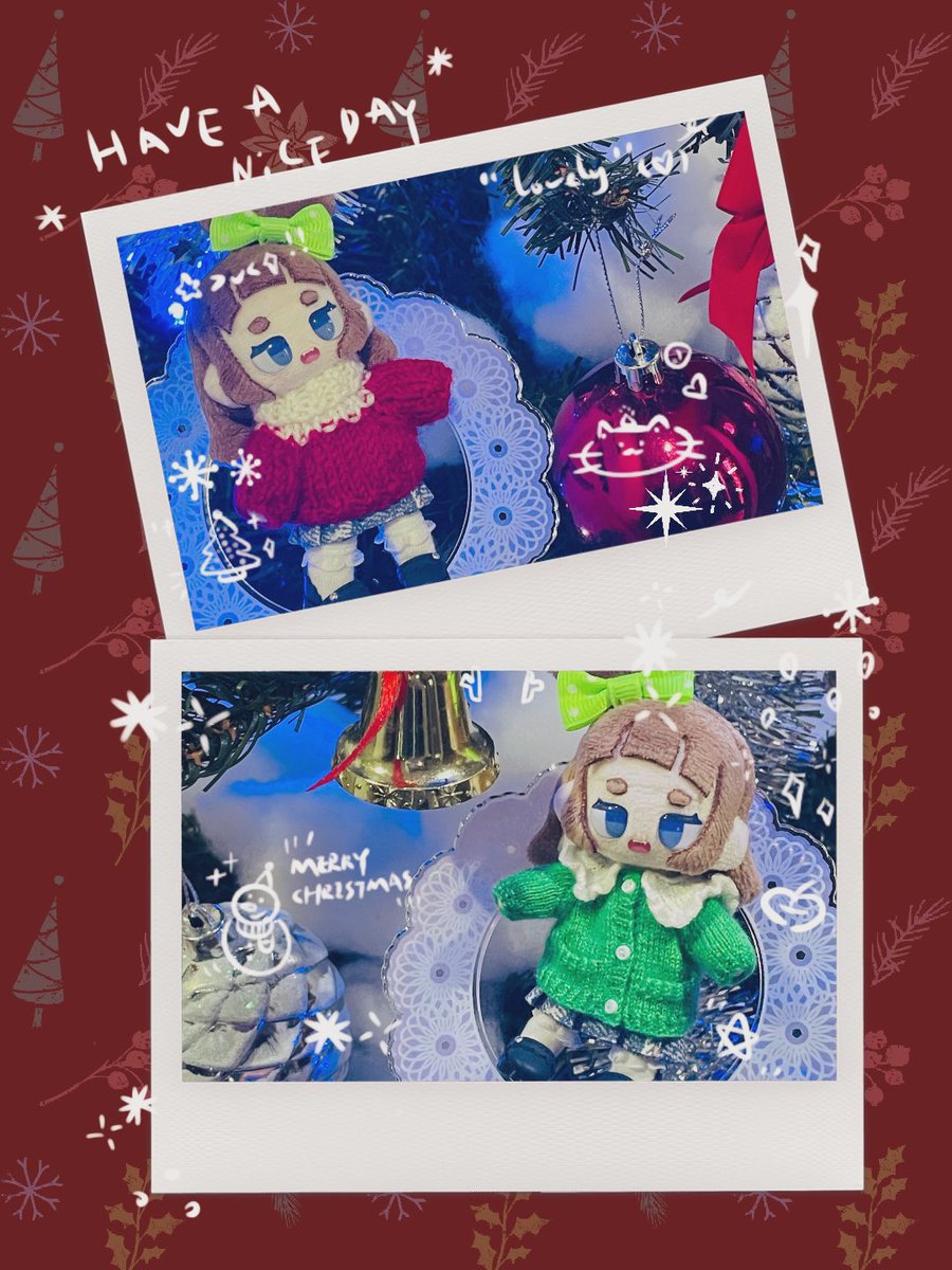 ふわふわモコモコ🎄💫✨
素敵なお洋服をありがとうございました🎁

クリスマスセーター🎄👗ずんだもち様（<a href="/zunda_omochi888/">ずんだもち⛄️</a>）
ニット💚🧶👗슈슈돌하우스(chouchoudollhouse)様
(<a href="/chouchoudollho1/">슈슈돌하우스(chouchoudollhouse)</a>)
プリーツスカートpiccoLuno様(<a href="/piccoLuno/">piccoLuno</a>)
#ぷにみお