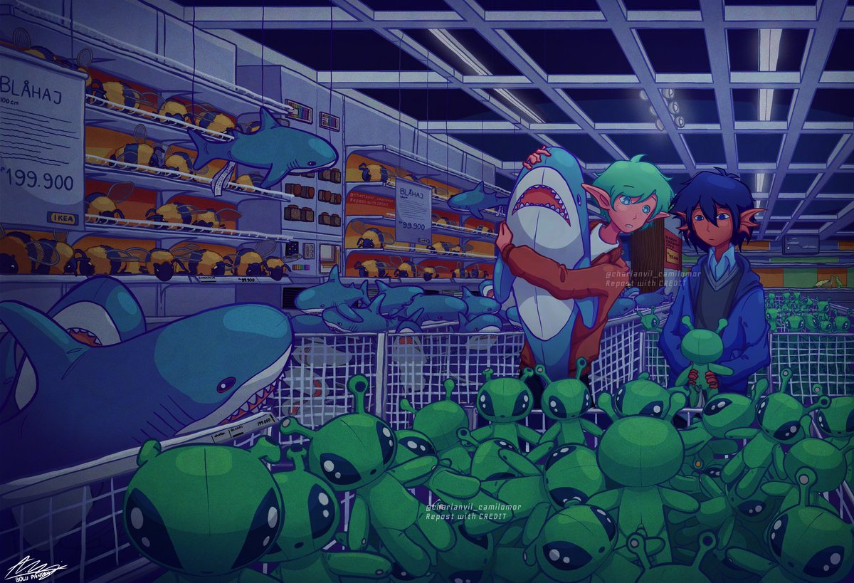 BoluIsHuman's tweet photo. Shopping in ikea for plushies
#Ikea #ikeaalien #ikeashark #aftonsparv #blahaj #ikeaplush https://t.co/l7IXURlHc9