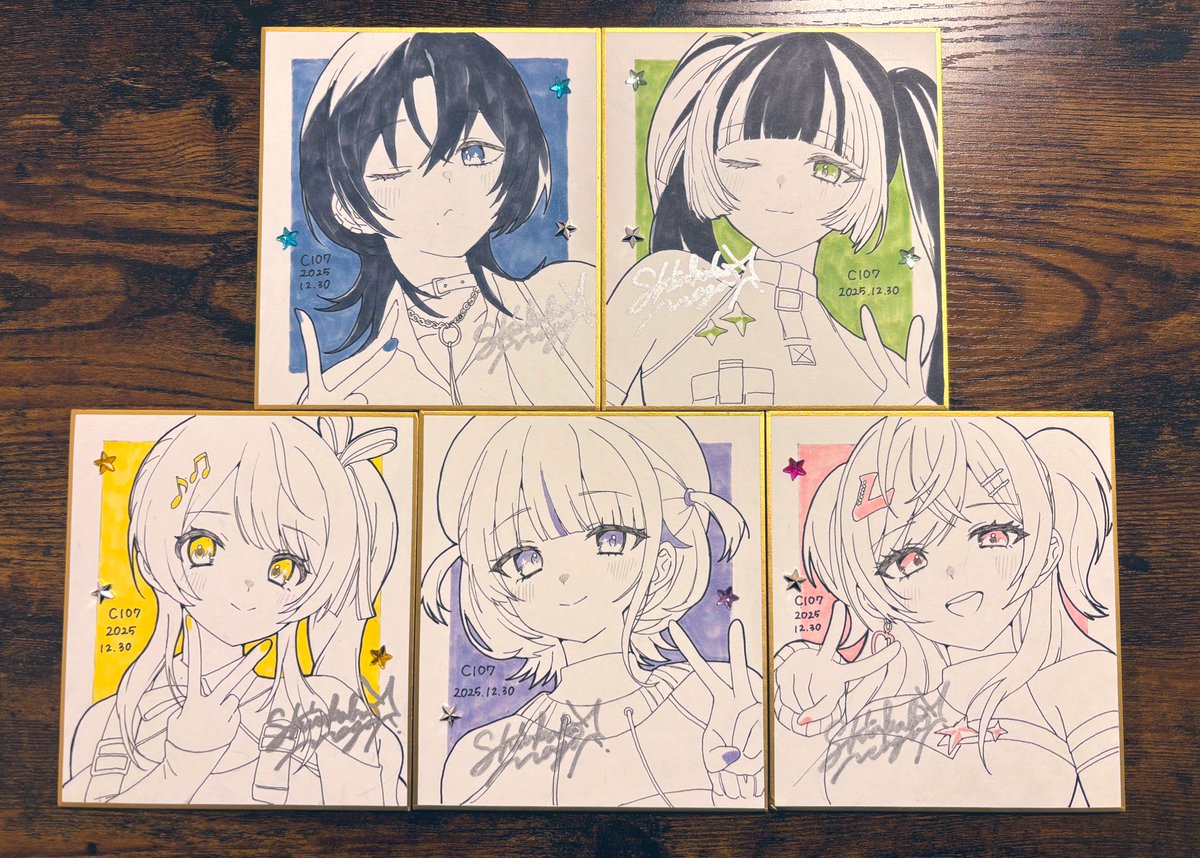 色紙出来ました⋆.·✦