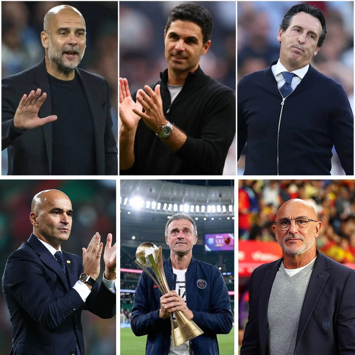 El entrenador ESPAÑOL 

Luis de la Fuente elegido el mejor SELECCIONADOR del Mundo…

…y en 2° Lugar Roberto Martinez (elegidos por la IFFHS)

Arteta, Guardiola y Emery LIDERAN la Premier…haciendo HISTORIA 

Luis Enrique acaba de ganar el SEXTETE con el PSG .

El VALOR del