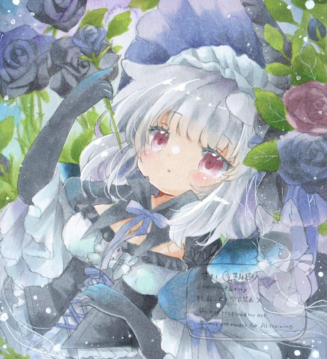 「黒薔薇猫ちゃん」|きい(きみどり)のイラスト