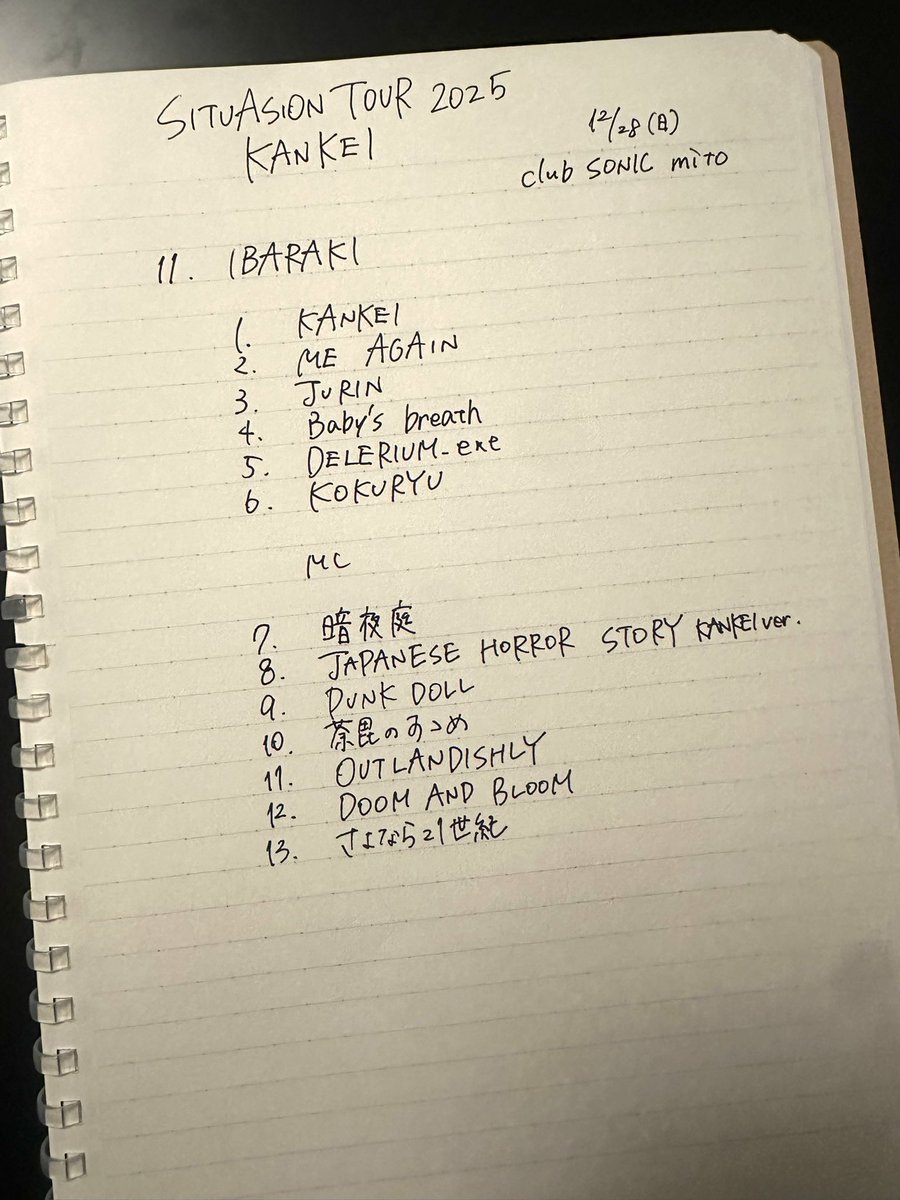 SITUASION TOUR 2025
“KANKEI” in IBARAKI

#SITUASION #setlist 
#KANKEI