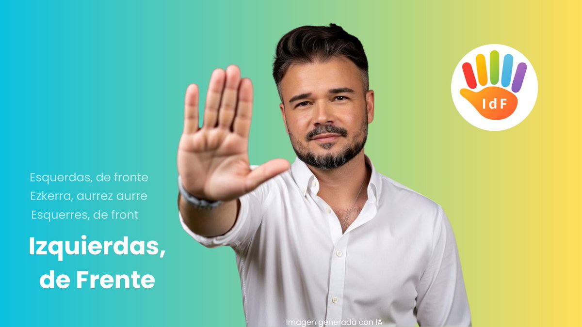electo_mania's tweet image. ‼️Gabriel Rufián encabezará “Izquierdas de Frente” ✋🏻, una coalición de izquierdas a las próximas generales

Cuenta con el respaldo de Podemos 🪻, EH Bildu 🍃, BNG 🧀, ERC 🍋, IU 🍉 y Sumar 🌷

Contempla listas conjuntas en 38 circunscripciones.

👇
electomania.es/gabriel-rufian…