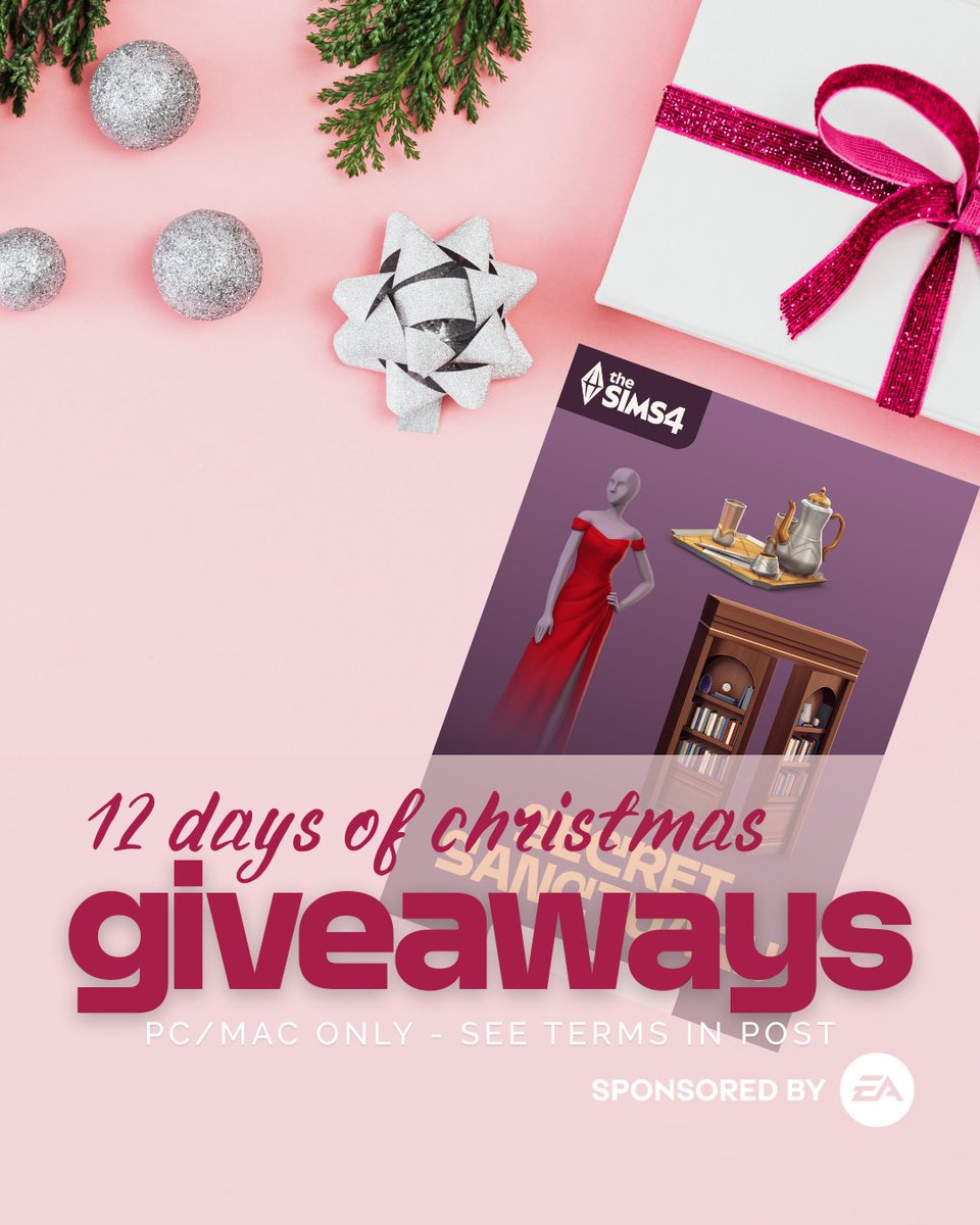 KiwiSimsKate's tweet image. 🎄12 Days of Christmas #Giveaway Day 5🎄

#TheSims4 #SecretSanctuaryKit code (EA app only) ❤️‍🔥

To enter:
🎄FOLLOW
🎄REPOST
🎄COMMENT a festive emoji 
*optional SUBSCRIBE to my YT: youtube.com/kiwisimskate

Ends 31st Dec 9pm NZDT
Thanks to EA &amp;amp; @sims_anz 🧡