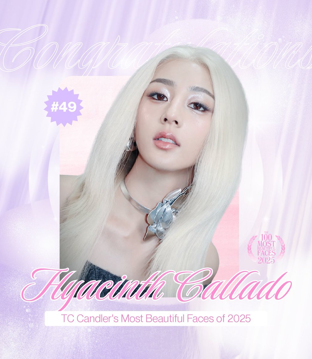 HyaGemsOFC's tweet image. Congratulations, Hyacinth Callado ✨

Out of 100 stunning women around the world, she proudly secured the 49th spot on TC Candler’s 2025 list. A Filipina who carries beauty with purpose, talent with humility, and influence with courage. This recognition reflects not just how she…