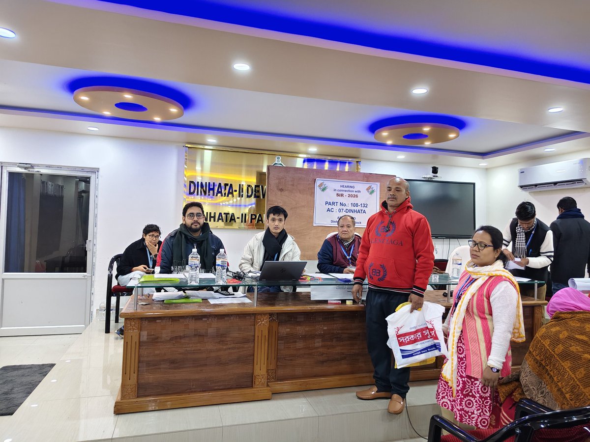 Glimpses of ongoing SIR Hearing in Dinhata II Development Block in presence of AERO/ BDO, Micro Observer and others under 7- Dinhata AC of Cooch Behar district, West Bengal.
#SIR #Hearing