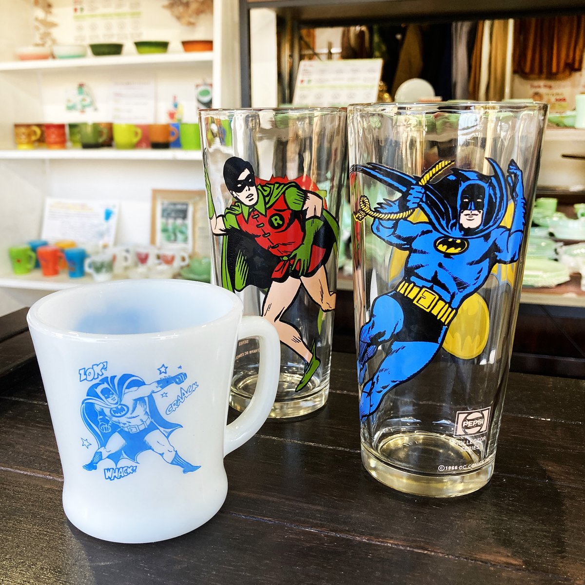 1970年代製バットマン＆ロビンのヴィンテージタンブラー＆1960年代Fire