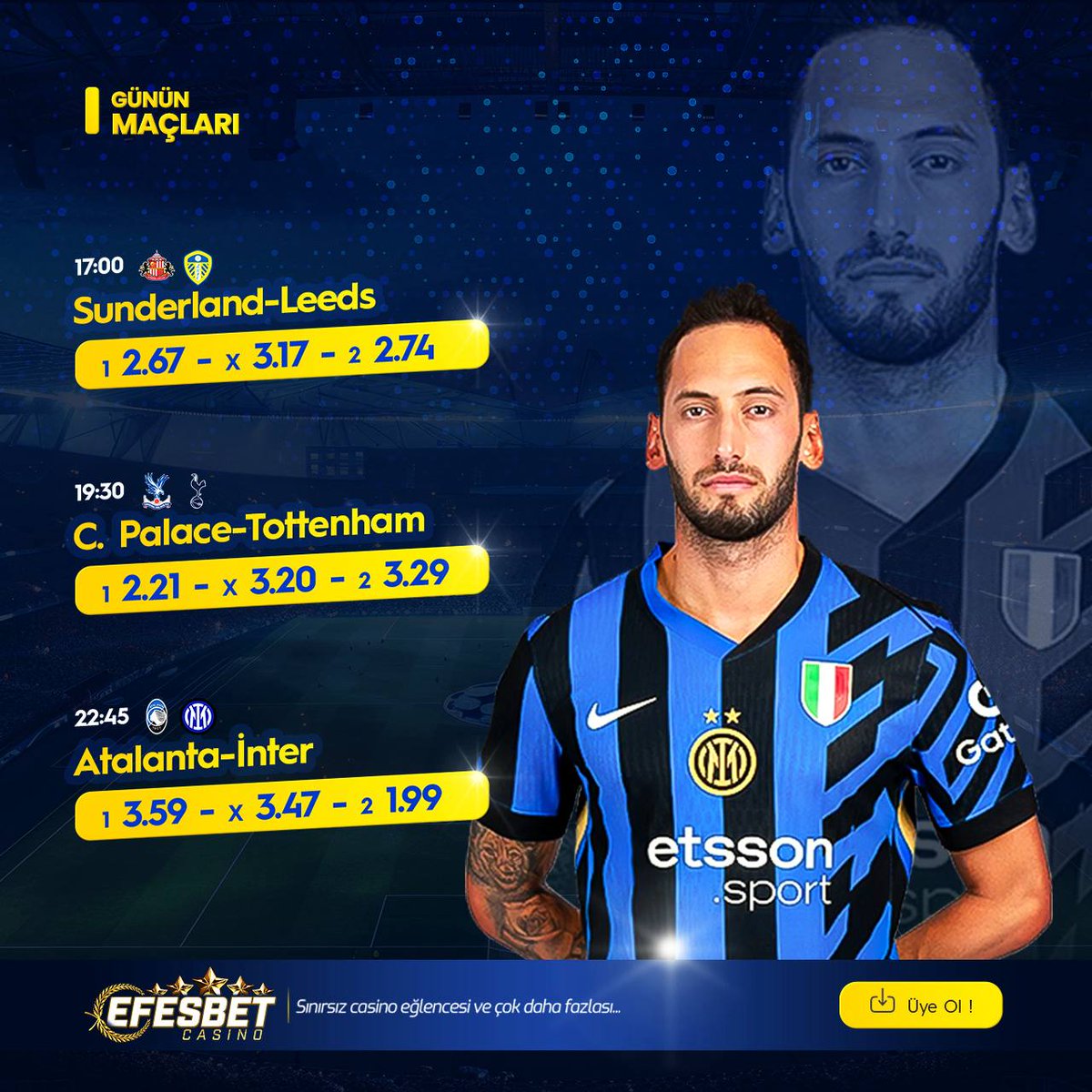 ⚽️ #Efesbetcasino ile bahsin kalbi, heyecan dolu günün maçlarıyla atacak!

🔥 En yüksek oranlar ile #Efesbet'te spor bahsi heyecanına ortak ol!

🎁 %1️⃣5️⃣ SPOR KAYIP BONUSU

💸 Günün öne çıkan maçları ile dolu dolu bir gün sizleri bekliyor

🌐 Güncel Giriş👉t2m.io/efesbetcasinos…