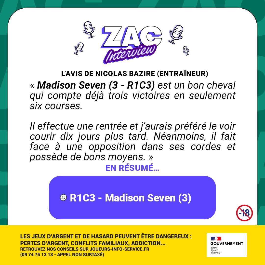 PMU_Hippique's tweet image. ☀ @MathieuZacc est à Paris-Vincennes pour ce nouveau #ZacDimanche !

Au programme, l'étude du e-Quinté+®️ (R1C4) et sa e-Tirelire à 100 000€, du Prix de Tournon (R1C6) &amp;amp; un coup de téléphone à Nicolas Bazire.