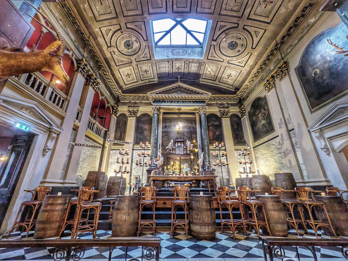 The outstanding St Peters Tavern, Seel Street, Liverpool. Originally built in 1788 as St Peters Church, it became the Alma De Cuba Club before being transformed in 2024 in a  pub.