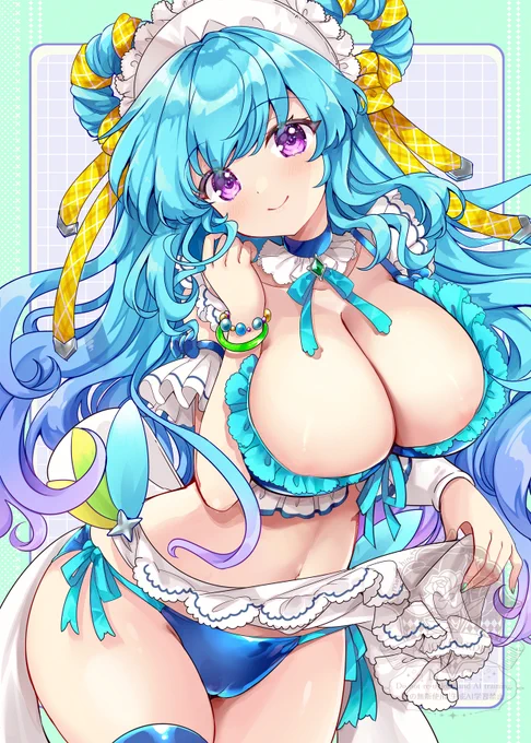 たぶんこちらの絵!水着ちゃん～ #今年も残りわずかなので今年一番伸びた絵を貼る